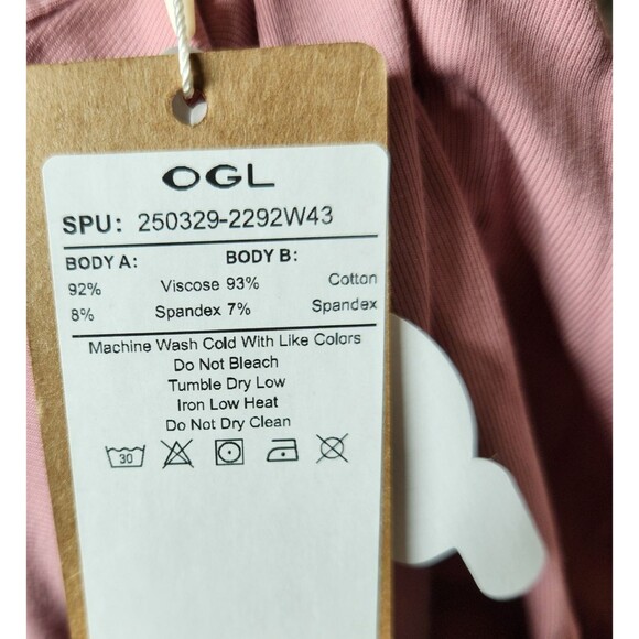 OGL Eco-SkinKiss Flowy Crisscross Off Shoulder Padded Brami Midi Dress Rose Sz M - Picture 8 of 9